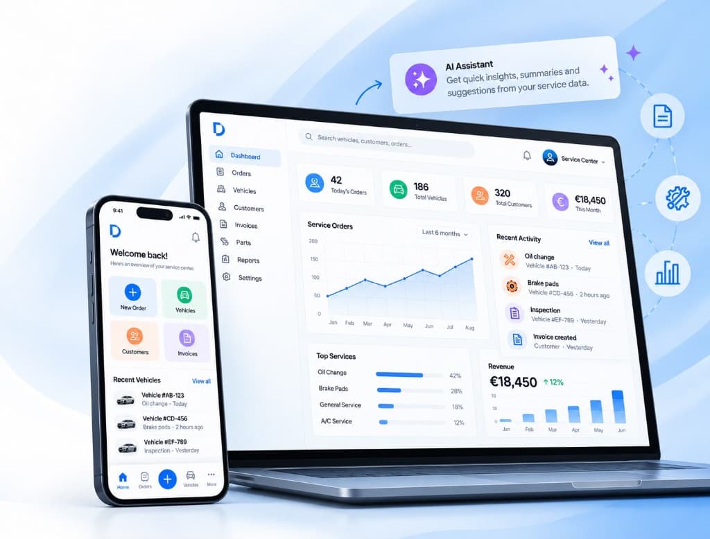 Drive Data dashboard on laptop and mobile